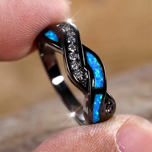 Argent Torsadé Incrustation Bague