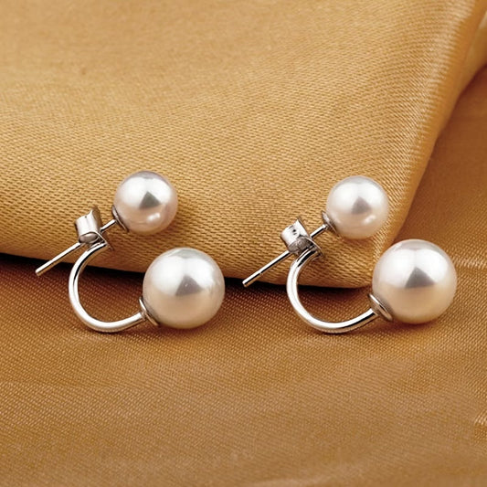 Double Perle Boucles d'Oreilles Statement