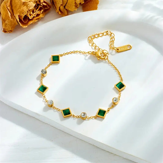 Or Émeraude Station Bracelet