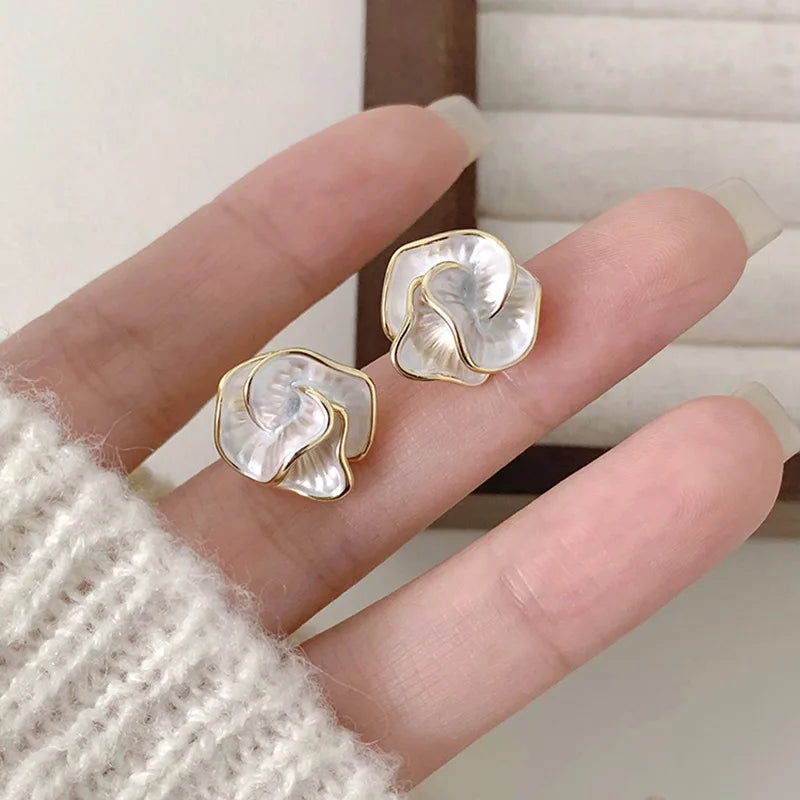 Perle Fleur Boucles d'Oreilles