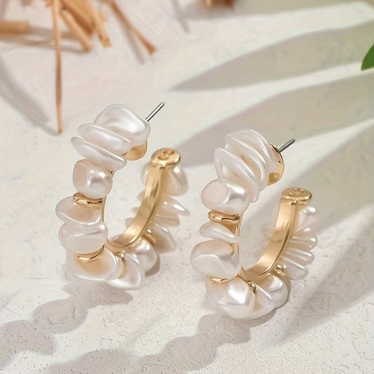 Chunky Perle Boucles d'Oreilles Statement