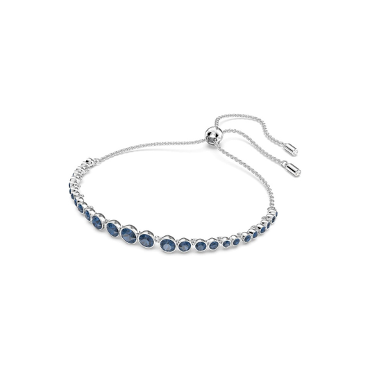 Taille Ronde Saphir Bracelet Tennis | Or Blanc
