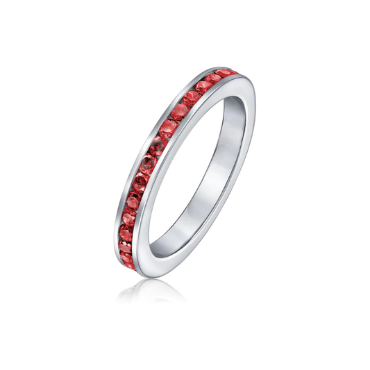 Rubis Éternité Anneau Bague | Or Blanc