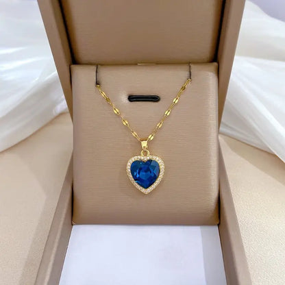 Or Saphir Cœur Collier