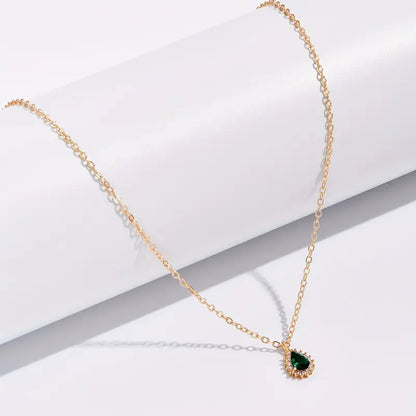 Or Émeraude Goutte Collier