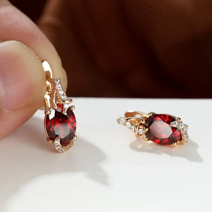 Crimson Twilight Boucles d'Oreilles Pendantes | Or