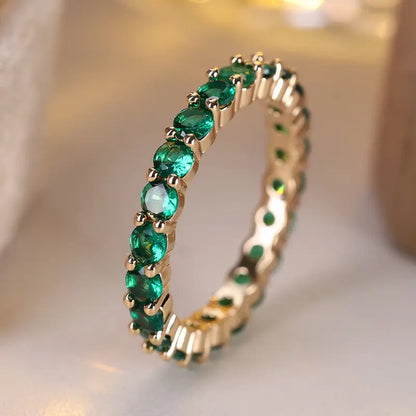 Or Émeraude Éternité Bague