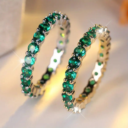 Or Émeraude Éternité Bague