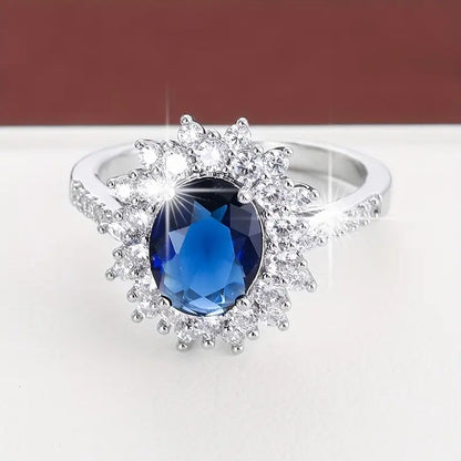 Or Saphir Halo Bague