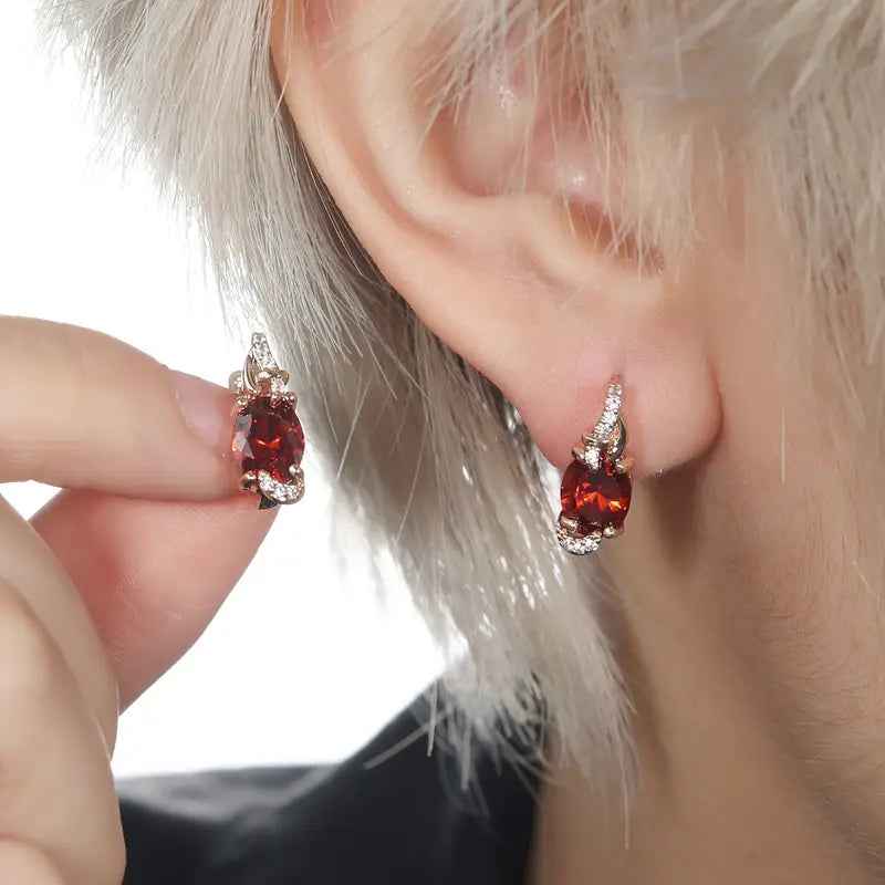 Crimson Twilight Boucles d'Oreilles Pendantes | Or