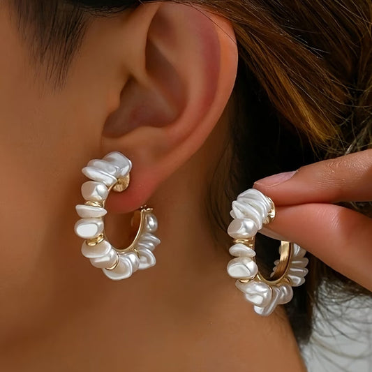 Chunky Perle Boucles d'Oreilles Statement