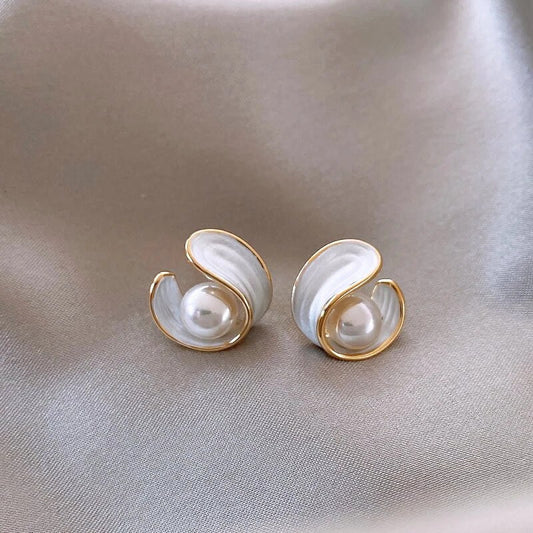 Classique Or Perle Puces d'Oreilles