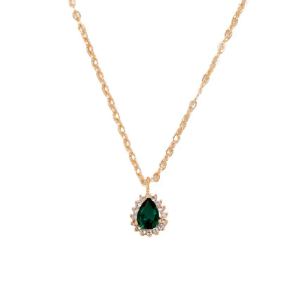 Or Émeraude Goutte Collier