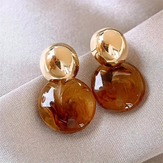 Aurélie Ambre Boucles d'Oreilles Pendantes | Or
