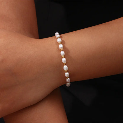 Élégant Perle et Or Bracelet