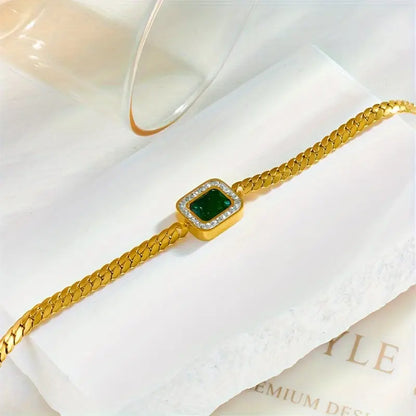Or Émeraude Bracelet Chaîne