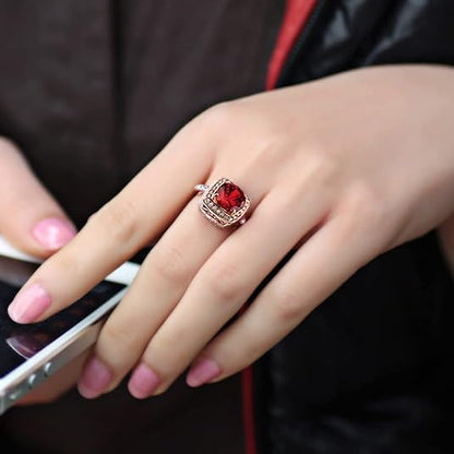 Rubis Halo Bague Statement | Or Rose