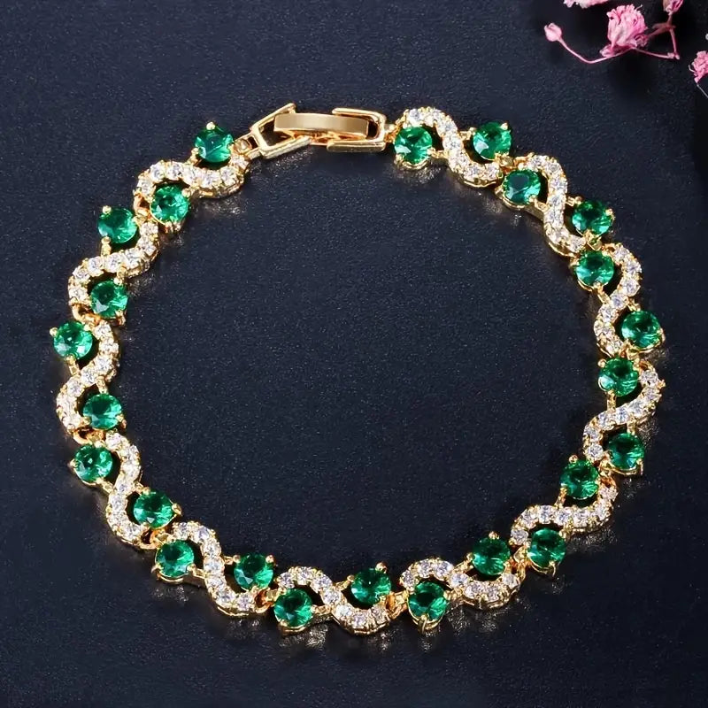 Or Émeraude Halo Bracelet