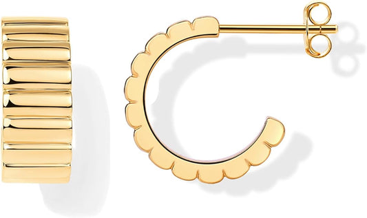 Classique Ridge Boucles d'Oreilles | Or