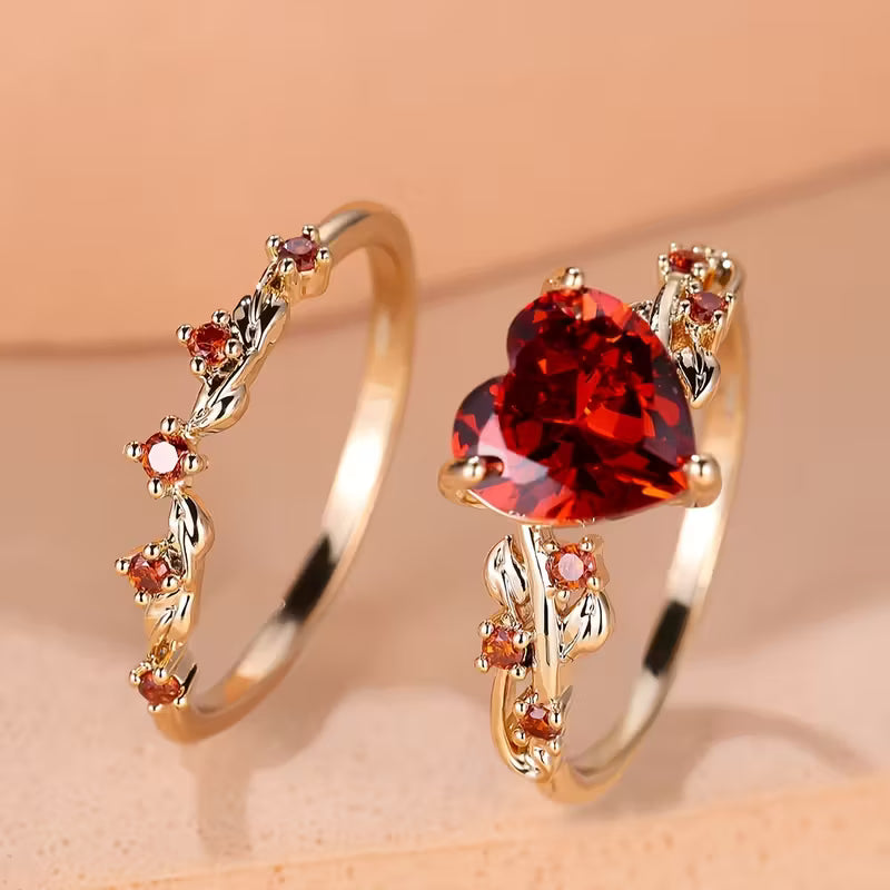 Redvine Cœur Accent Bague Set | Or