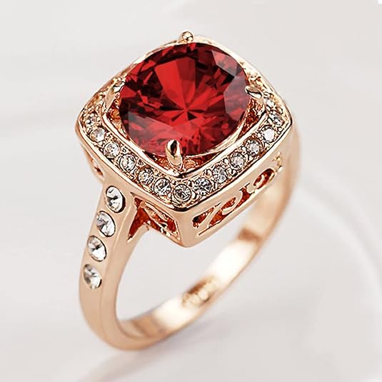 Rubis Halo Bague Statement | Or Rose