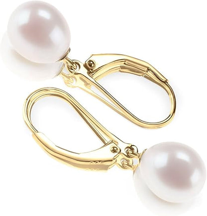 Perle Dangle Boucles d'Oreilles | Or