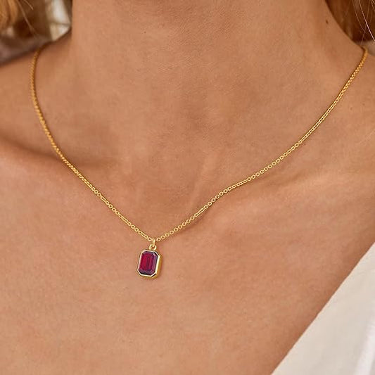 Paperclip Superposé Rubis Collier | Or