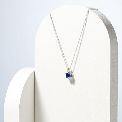 Taille Ronde Saphir Collier | Or Blanc