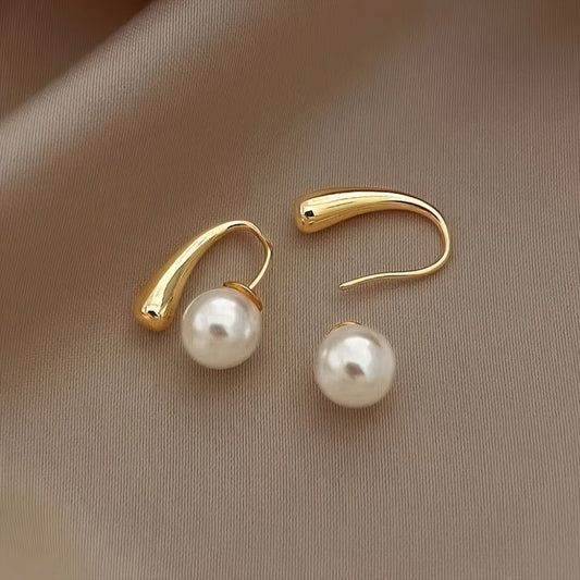 Minimaliste Arc Perle boucles d'oreilles