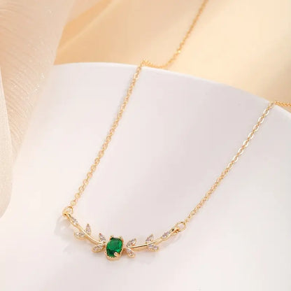 Or Émeraude Minimaliste Collier