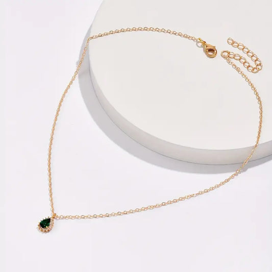Or Émeraude Goutte Collier