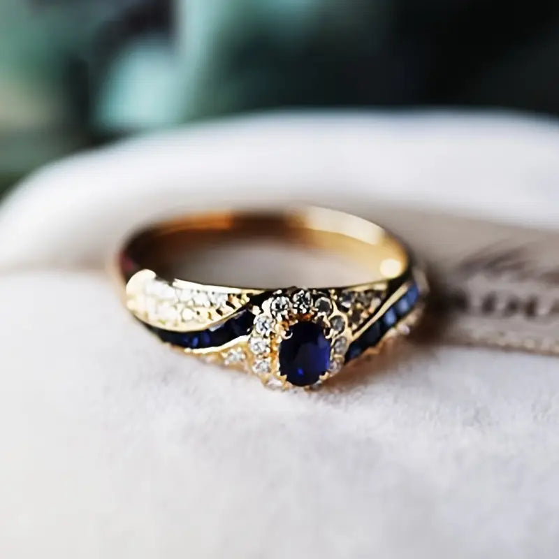 Or Saphir Anneau Bague