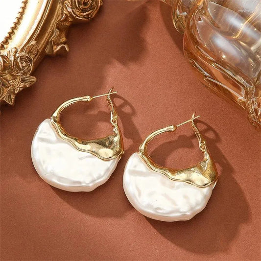 Celestial Perle Croissant Boucles d'Oreilles