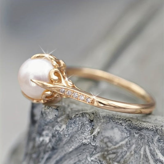 Délicat Perle & Cristal Bague