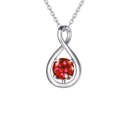 Rubis Infini Collier à Pendentif | Or Blanc