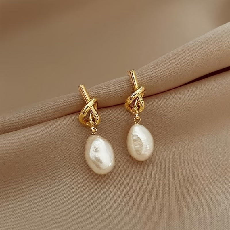 Knotted Perle Elegance Boucles d'Oreilles