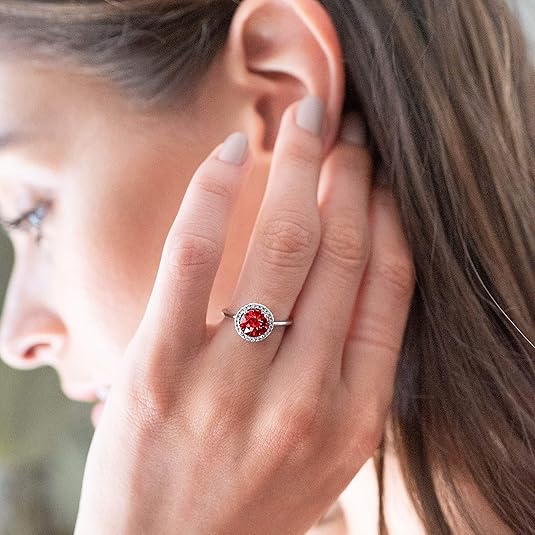 Crimson Glow Promise Rubis Bague | Or Blanc
