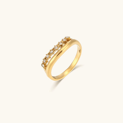 Adeline Diamant Simulant Or Bague