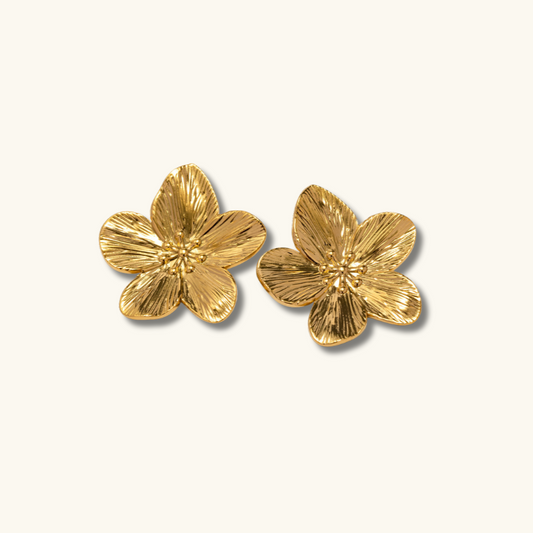 Alice Fleur Or Boucles d'Oreilles