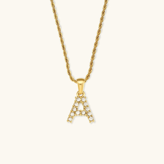 Maeve Lettre Initiale Diamant Collier