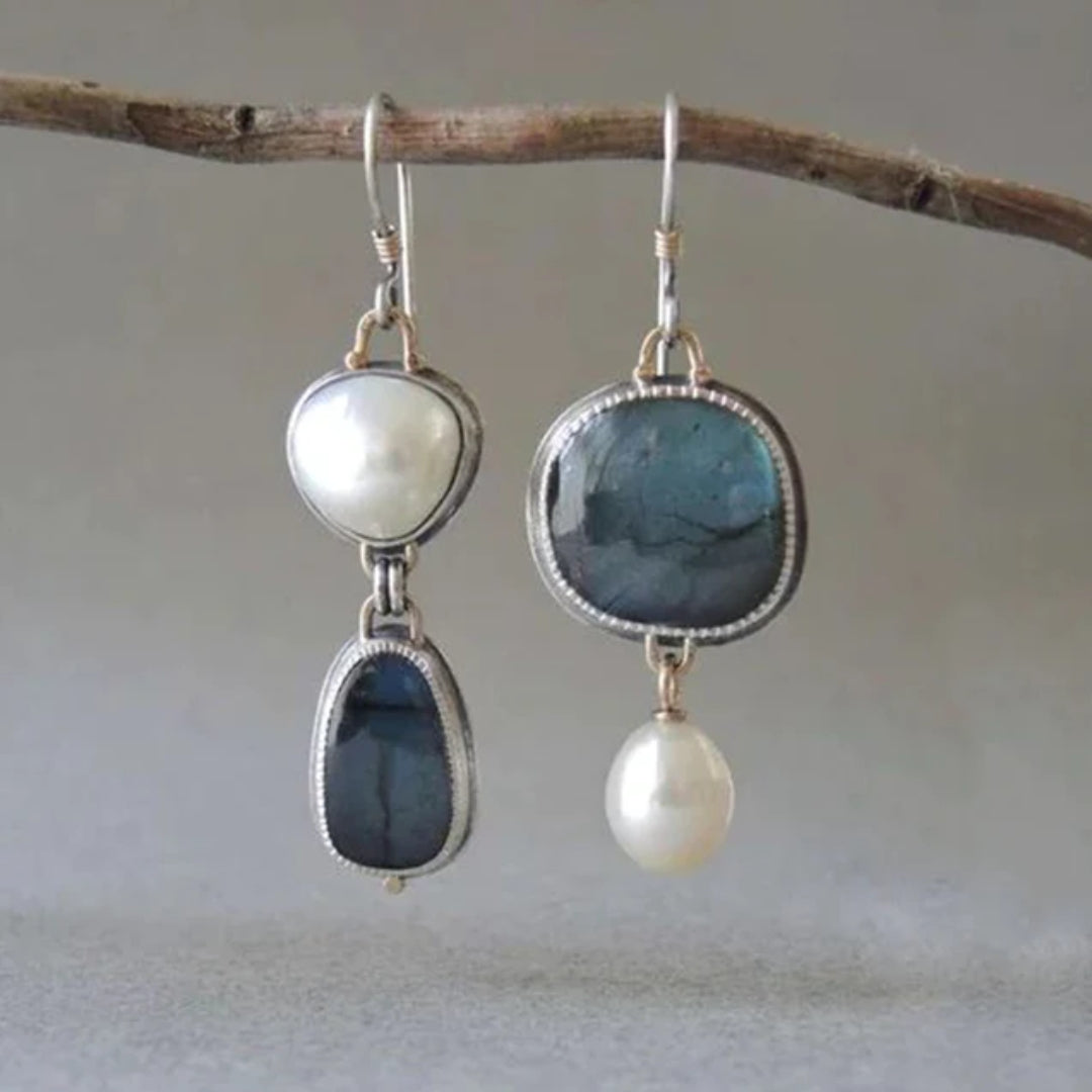 Graceful Bleu Perle Boucles d'Oreilles