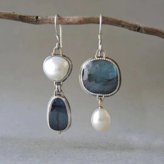 Graceful Bleu Perle Boucles d'Oreilles