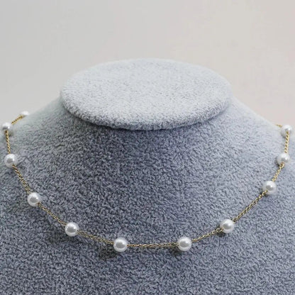 Or Spaced Perle Collier Chaîne