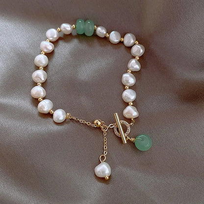 Freshwater Perle & Jade Bracelet