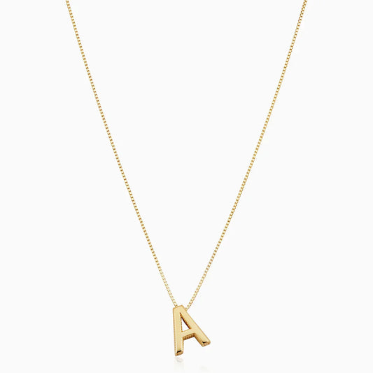 Amour lettre initiale collier | Or