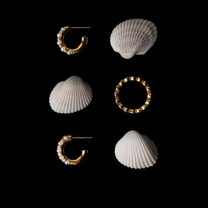 Mother-of-Pearl Breloque Boucles d'Oreilles