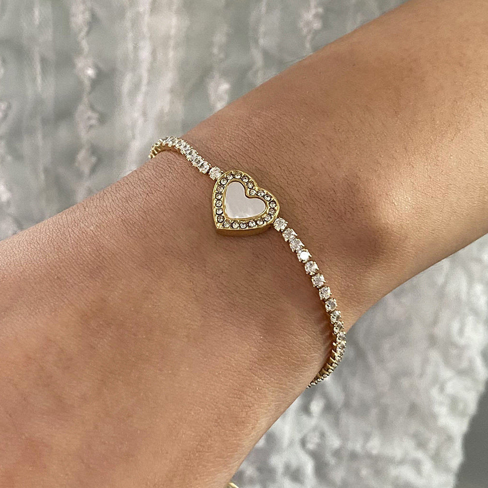 Cameron Diamant Cœur Bracelet Tennis