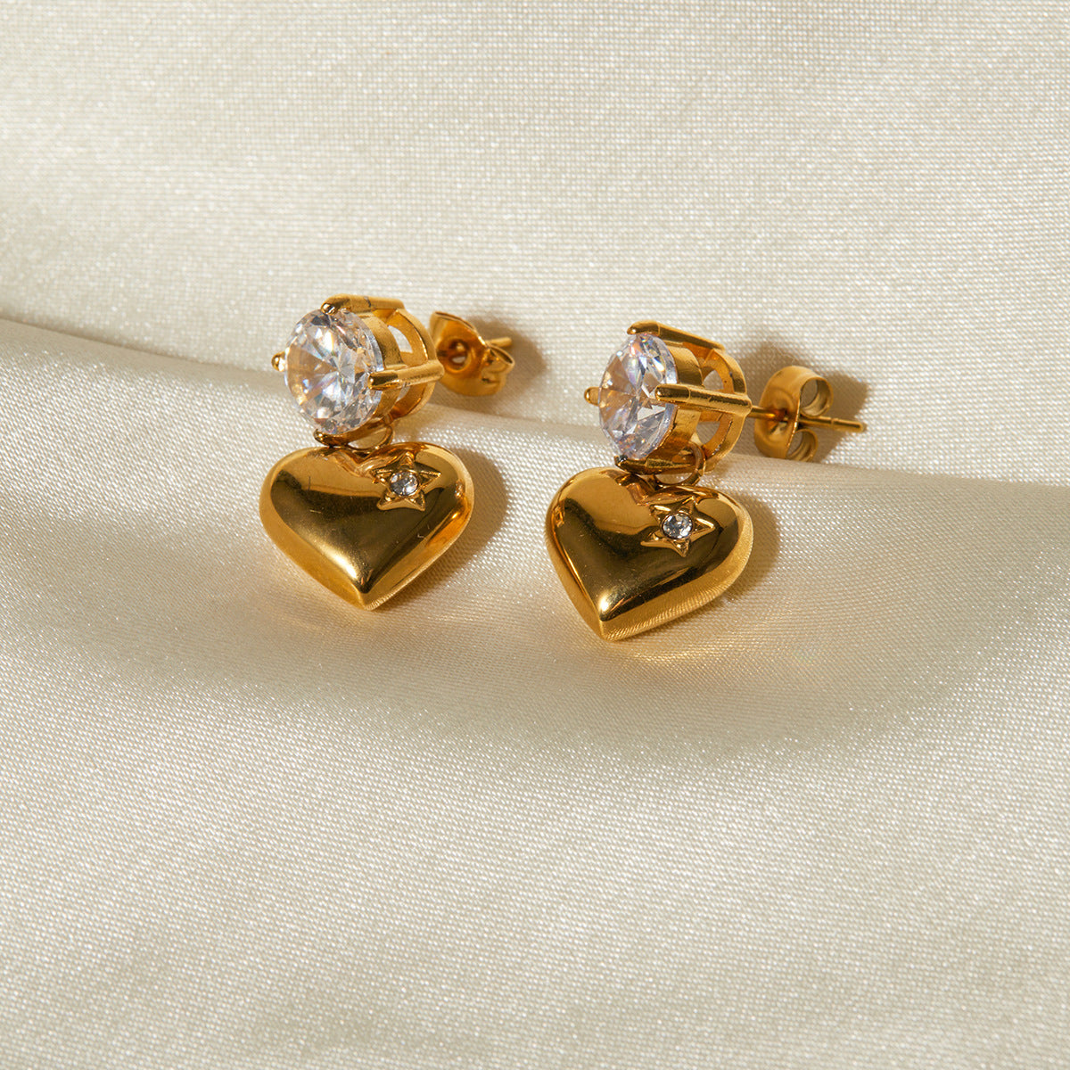Emmeline Cœur Or Boucles d'Oreilles