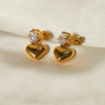 Emmeline Cœur Or Boucles d'Oreilles