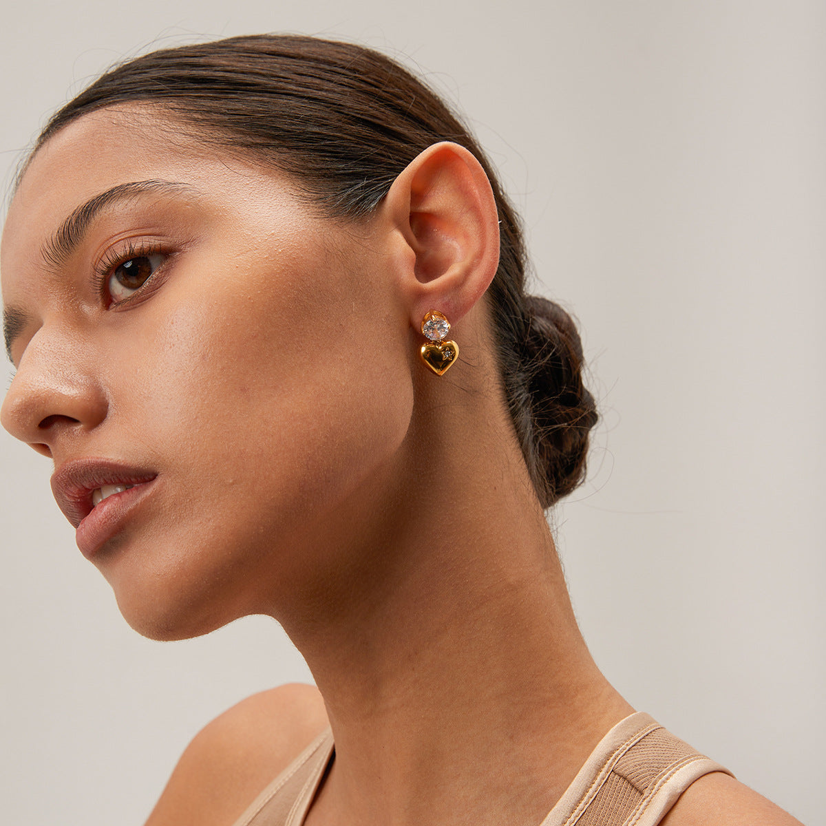 Emmeline Cœur Or Boucles d'Oreilles